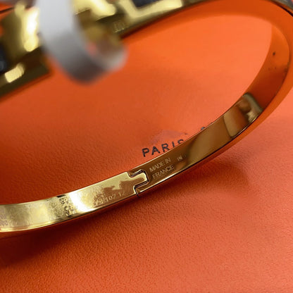 [Regalia Jewelry]CLASSIC HM CLIC BLACK 8MM ENAMEL BRACELET