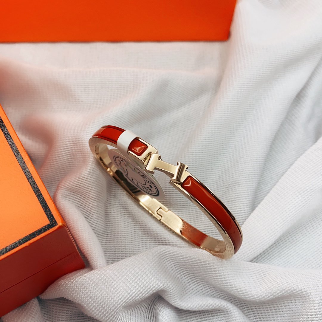 [Regalia Jewelry]CLASSIC HM CLIC RED 8MM ENAMEL BRACELET