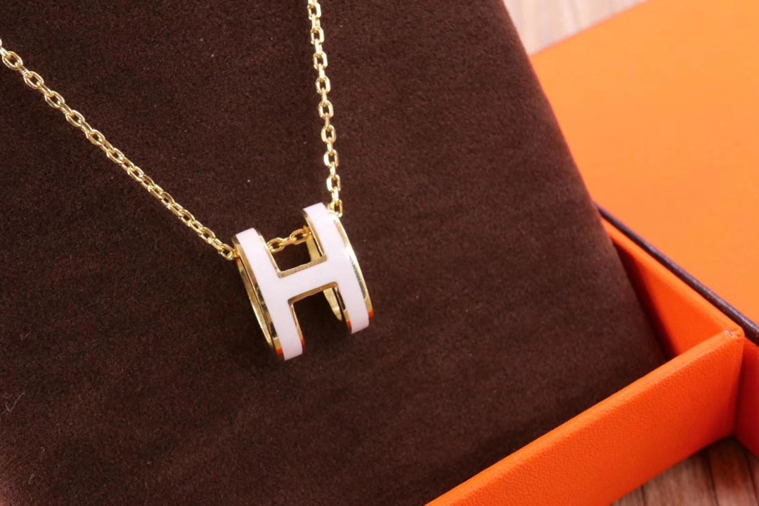 [Regalia Jewelry]HM CLIC YELLOW ENAMEL GOLD NECKLACE