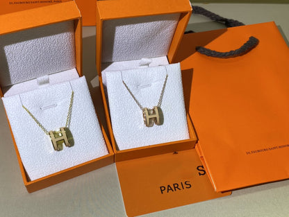 [Regalia Jewelry]HM CLIC YELLOW ENAMEL GOLD NECKLACE