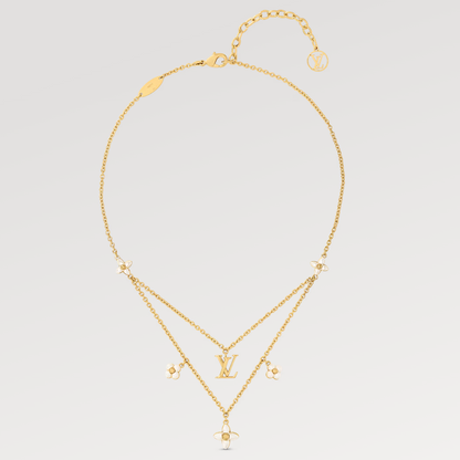[Regalia Jewelry]FLOWERGRAM GOLD MOP DOUBLE ROW NECKLACE