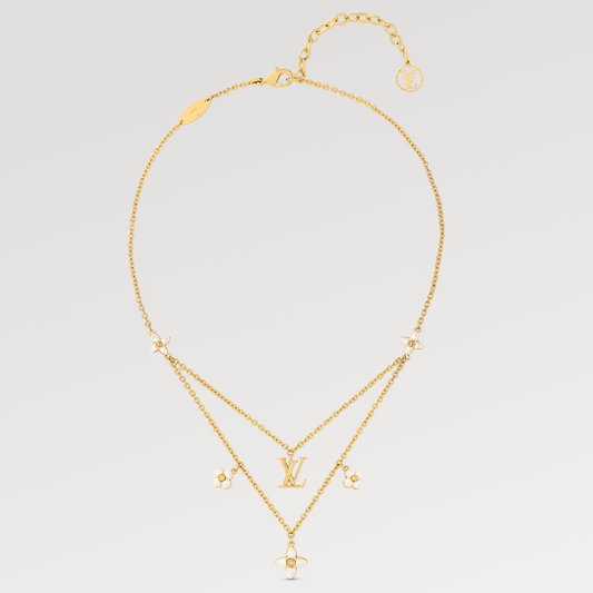 [Regalia Jewelry]FLOWERGRAM GOLD MOP DOUBLE ROW NECKLACE