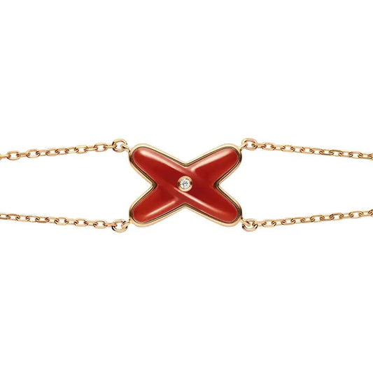 [Regalia Jewelry]JEUX BRACELET CARNELIAN PINK GOLD 1 DIAMOND