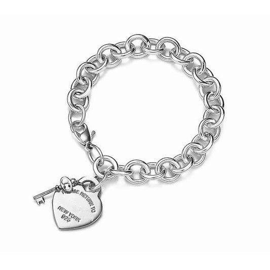 [Regalia Jewels]KEY HEART CARD CHUNKY INTERLOCKING BRACELET LENGTH