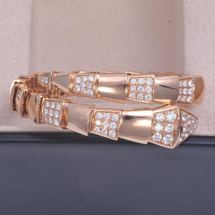 [Regalia Jewelry]SERPENTI WIDE BRACELET PINK GOLD DIAMOND