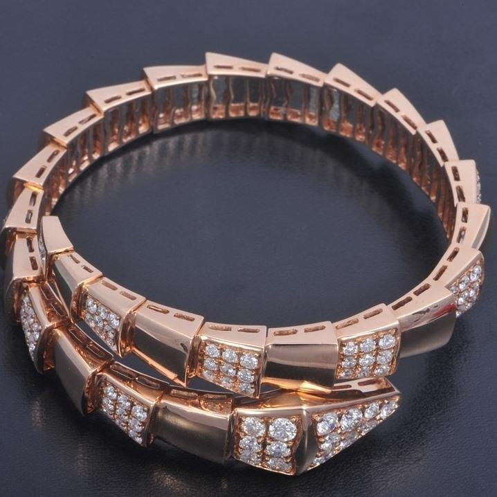[Regalia Jewelry]SERPENTI WIDE BRACELET PINK GOLD DIAMOND