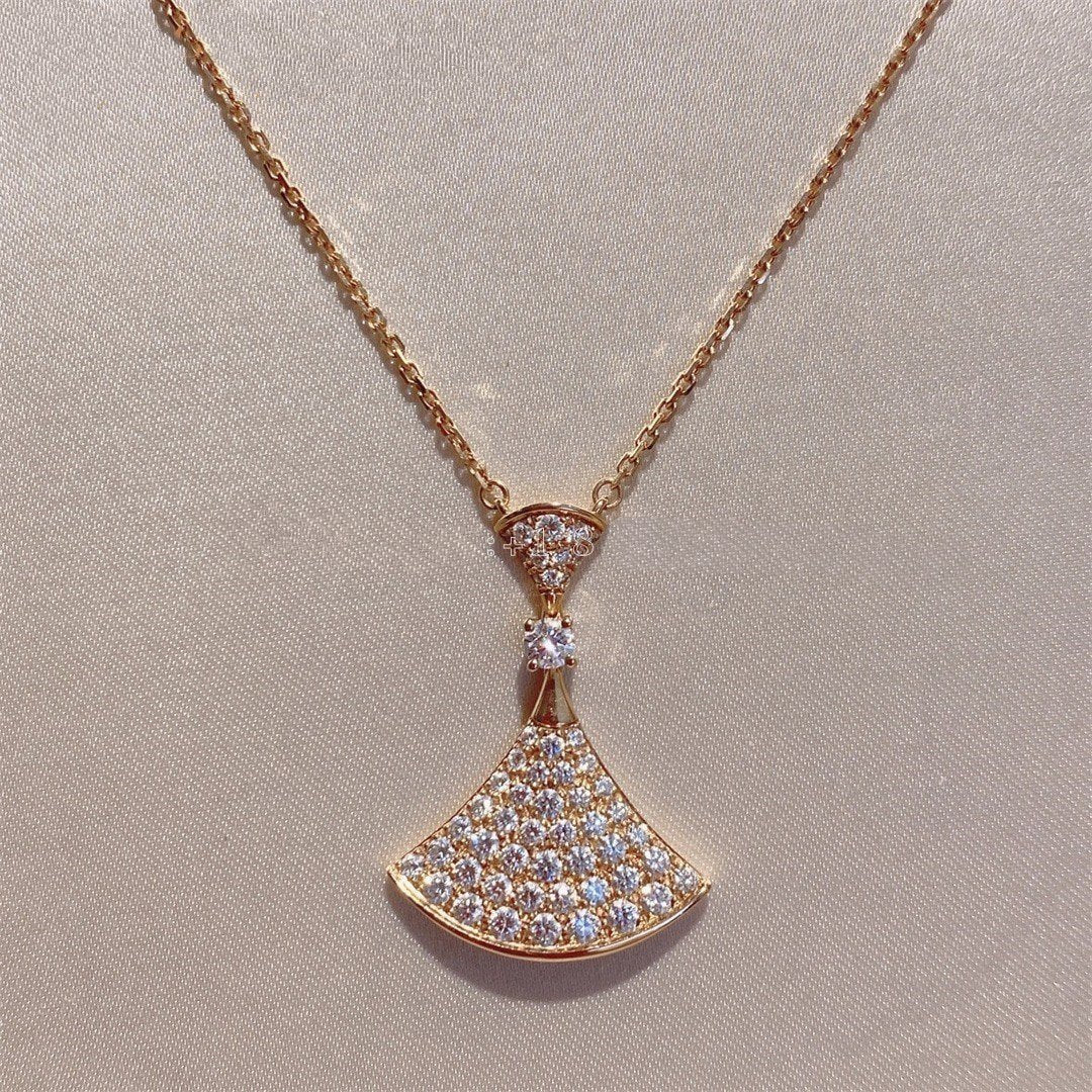 [Regalia Jewelry]DREAM NECKLACE PINK GOLD FULL DIAMOND