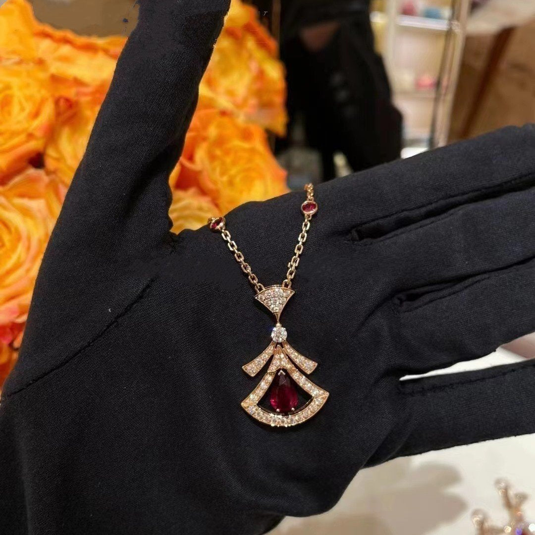 [Regalia Jewelry]DREAM NECKLACE CARNELIAN DIAMOND PINK GOLD