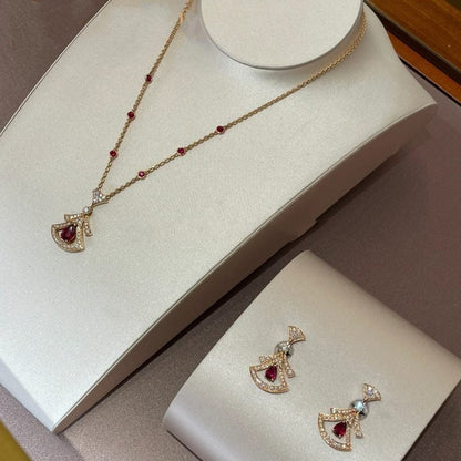 [Regalia Jewelry]DREAM NECKLACE CARNELIAN DIAMOND PINK GOLD