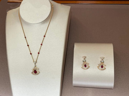 [Regalia Jewelry]DREAM NECKLACE CARNELIAN DIAMOND PINK GOLD