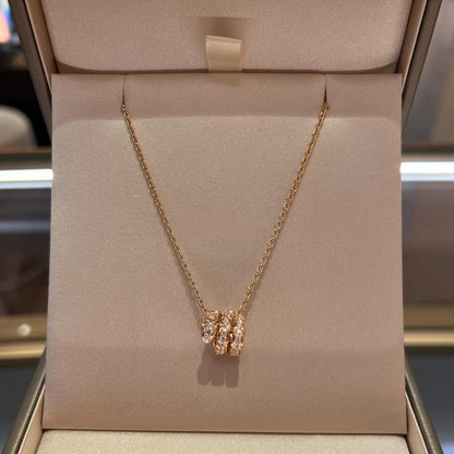 [Regalia Jewelry]SERPENTI PINK GOLD NECKLACE DOUBLE RING DIAMOND