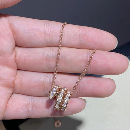 [Regalia Jewelry]SERPENTI PINK GOLD NECKLACE DOUBLE RING DIAMOND