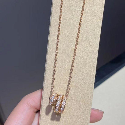 [Regalia Jewelry]SERPENTI PINK GOLD NECKLACE DOUBLE RING DIAMOND
