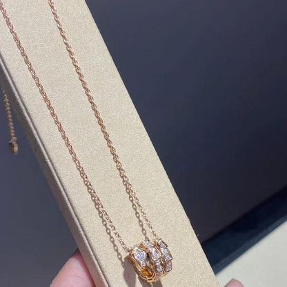 [Regalia Jewelry]SERPENTI PINK GOLD NECKLACE DOUBLE RING DIAMOND