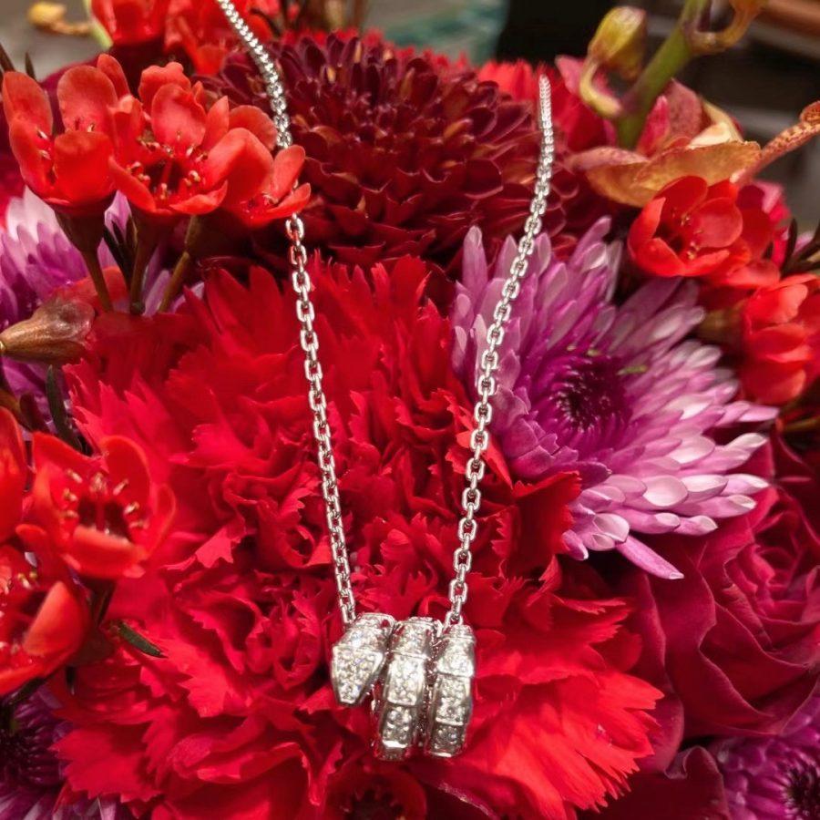 [Regalia Jewelry]SERPENTI  NECKLACE DOUBLE RING DIAMOND