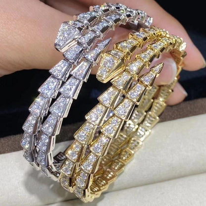 [Regalia Jewelry]SERPENTI BRACELET GOLD DIAMOND DOUBLE ROW