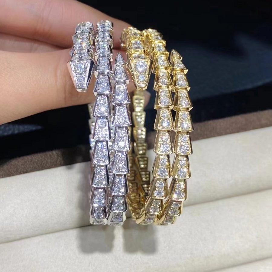[Regalia Jewelry]SERPENTI BRACELET GOLD DIAMOND DOUBLE ROW