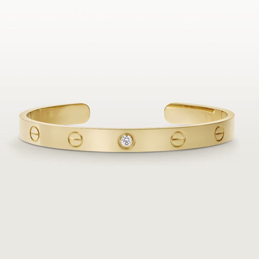 [Regalia Jewelry]LOVE BRACELET 6.1MM 1 DIAMOND OPEN CUFF