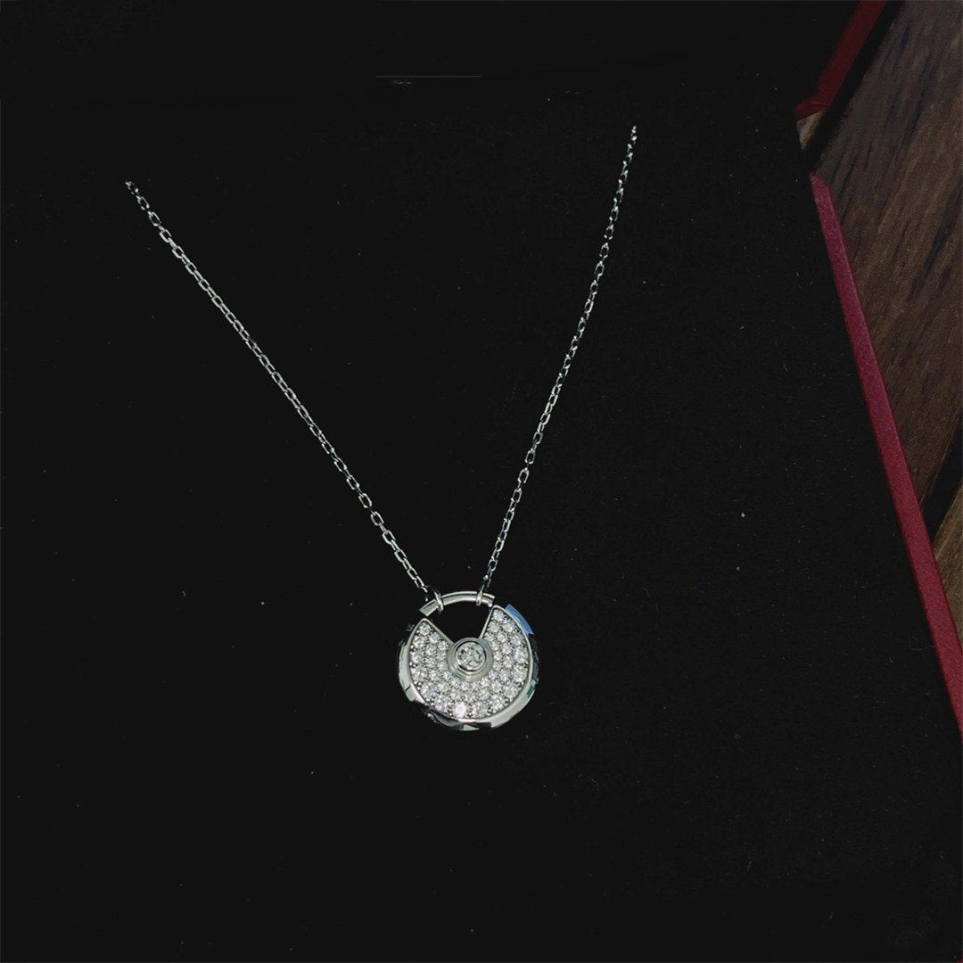 [Regalia Jewelry]AMULETTE SILVER FULL DIAMOND NECKLACE