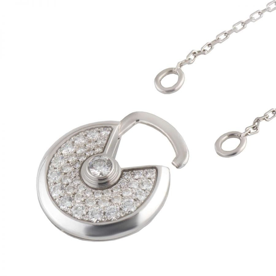 [Regalia Jewelry]AMULETTE SILVER FULL DIAMOND NECKLACE