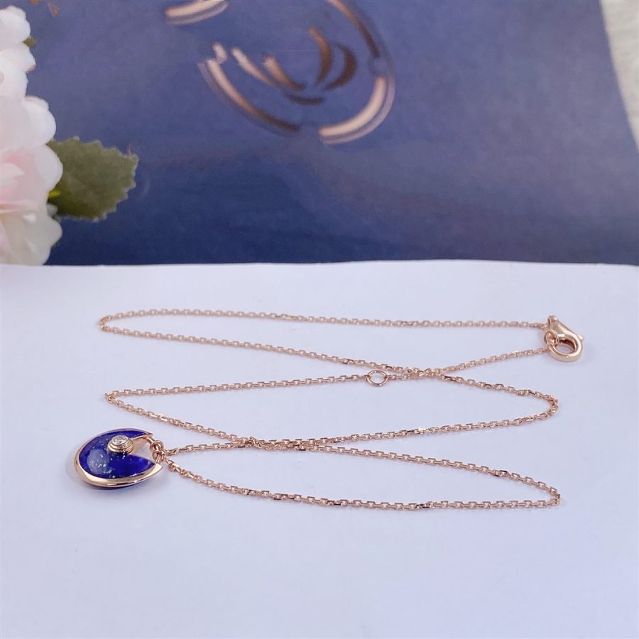 [Regalia Jewelry]AMULETTE ROSE GOLD AGATE NECKLACE