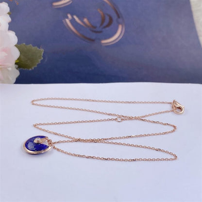 [Regalia Jewelry]AMULETTE ROSE GOLD AGATE NECKLACE