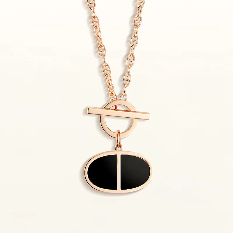 [Regalia Jewelry]CHAINE VERSO BLACK CERAMIC NECKLACE