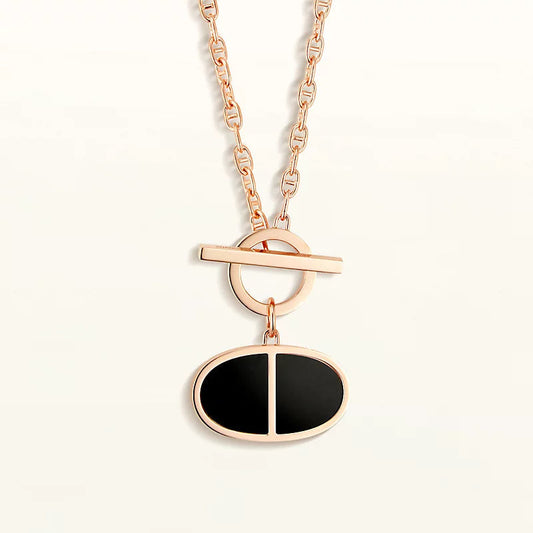 [Regalia Jewelry]CHAINE VERSO BLACK CERAMIC NECKLACE