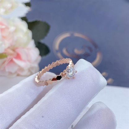[Regalia Jewelry]BEE LOVE RING PINK GOLD 1 DIAMOND