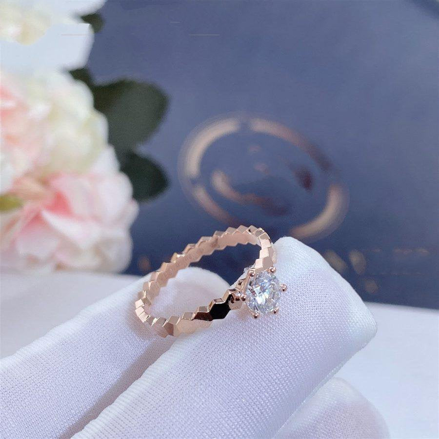 [Regalia Jewelry]BEE LOVE RING PINK GOLD 1 DIAMOND
