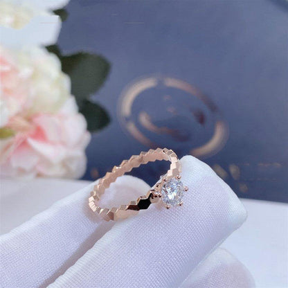 [Regalia Jewelry]BEE LOVE RING PINK GOLD 1 DIAMOND