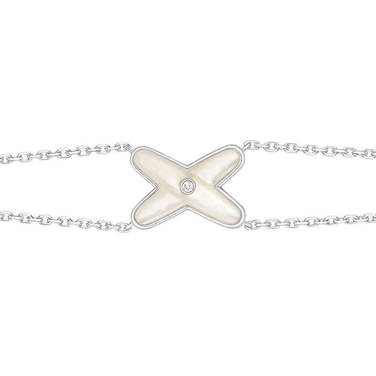 [Regalia Jewelry]JEUX BRACELET WHITE MOP SILVER 1 DIAMOND