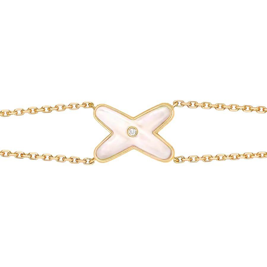 [Lumi Jewelry]JEUX BRACELET WHITE MOP GOLD 1 DIAMOND