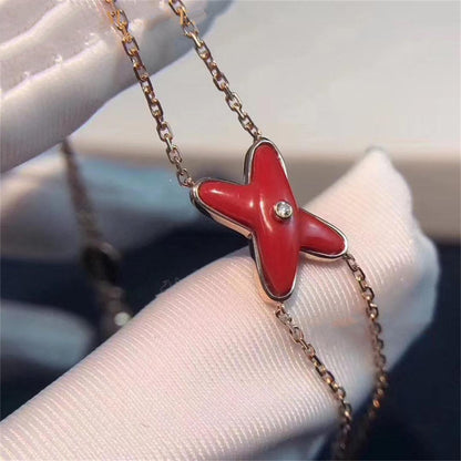 [Regalia Jewelry]JEUX BRACELET CARNELIAN PINK GOLD 1 DIAMOND