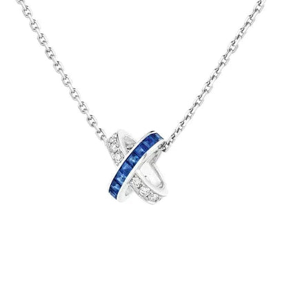 [Regalia Jewelry]LIENS DIAMOND SILVER NECKLACE