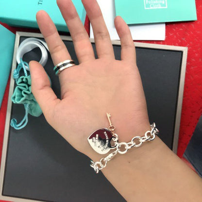 [Regalia Jewels]KEY HEART CARD CHUNKY INTERLOCKING BRACELET LENGTH
