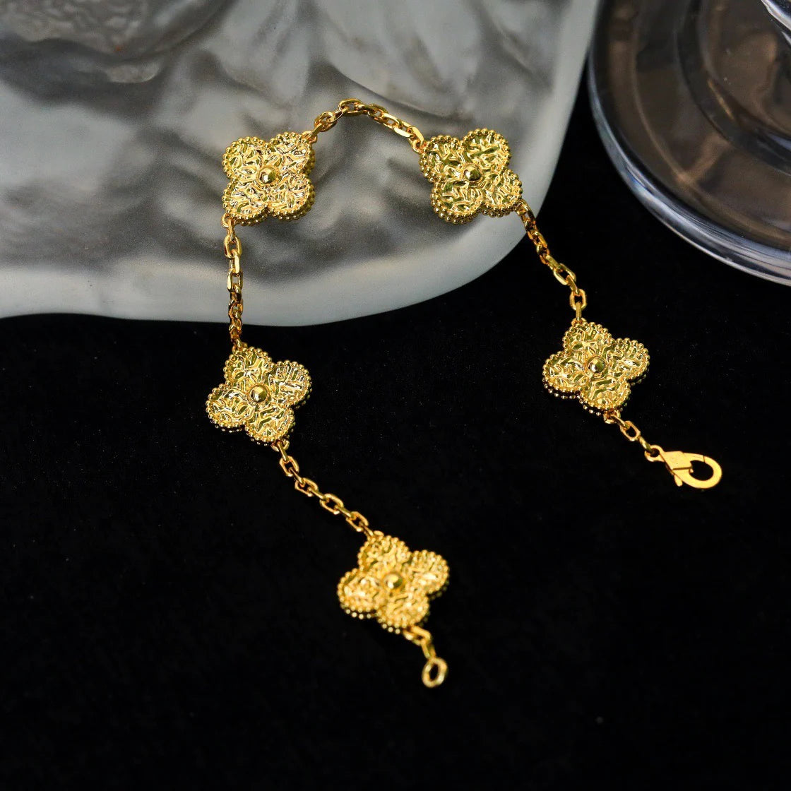 [Regalia Jewelry]CLOVER 5 MOTIFS BRONZING BRACELET