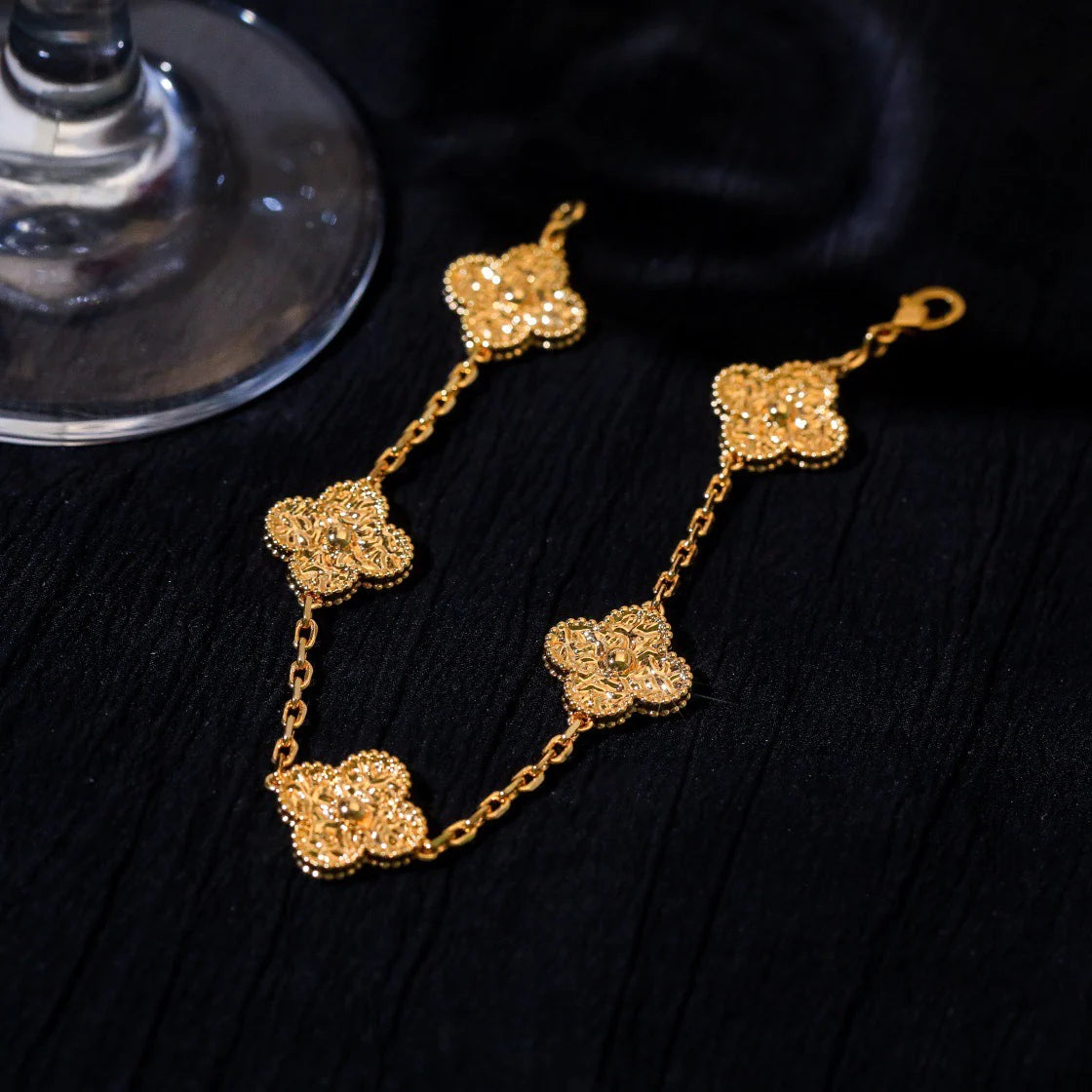 [Regalia Jewelry]CLOVER 5 MOTIFS BRONZING BRACELET