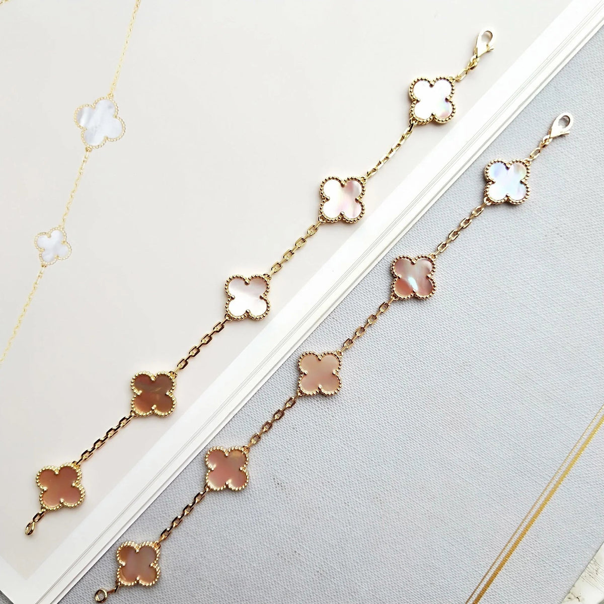 [Regalia Jewelry]CLOVER 5 PINK MOP BRACELET