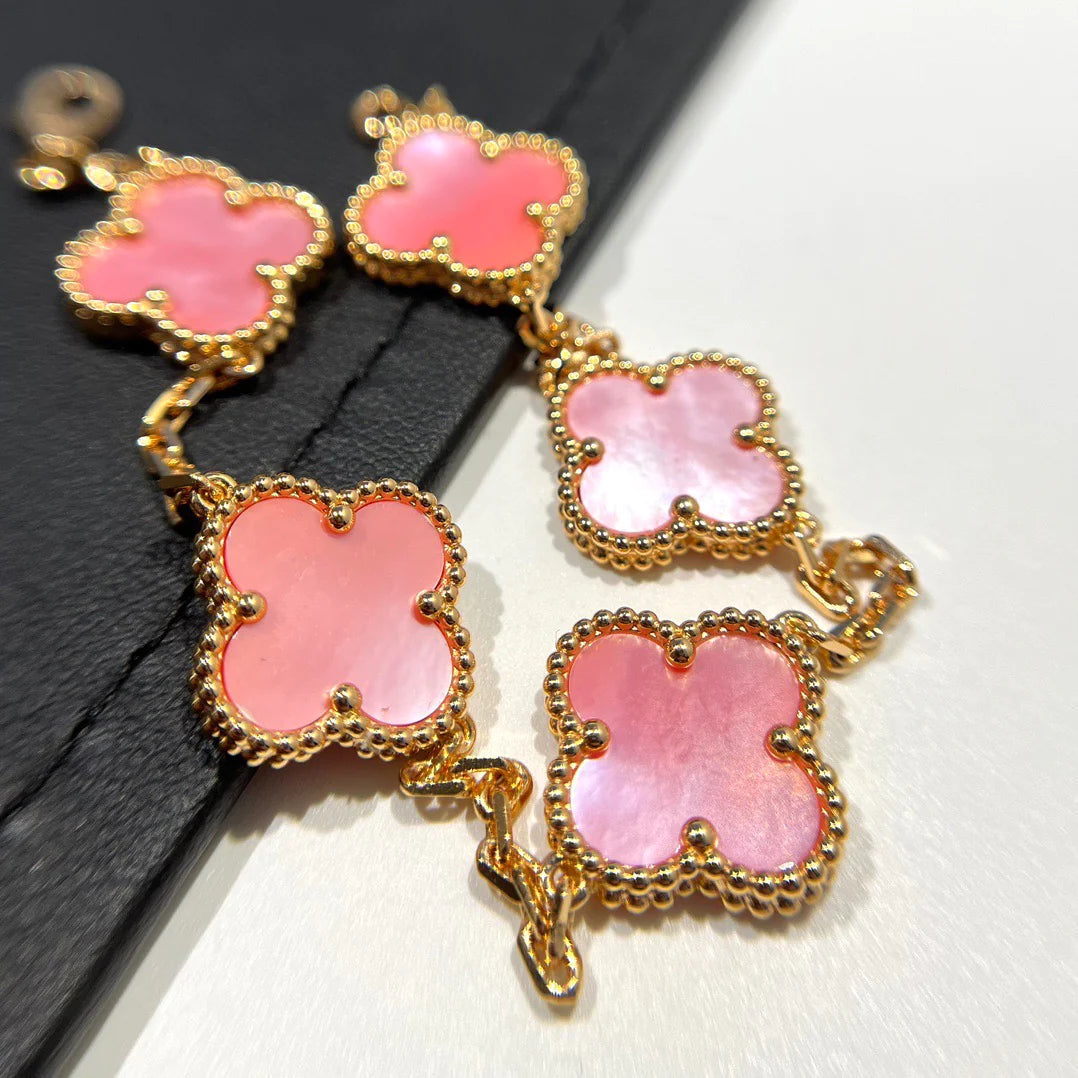 [Regalia Jewelry]CLOVER 5 PINK MOP BRACELET