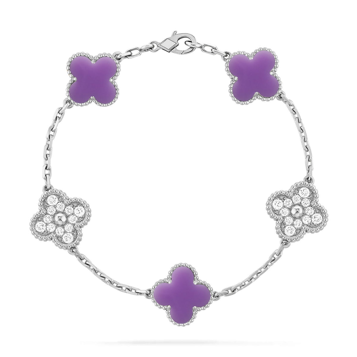 [Regalia Jewelry]CLOVER 5 MOTIF LIGHT PURPLE BRACELET COLLECTION
