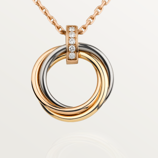 [Regalia Jewelry]TRINITY NECKLACE GOLD  DIAMONDS