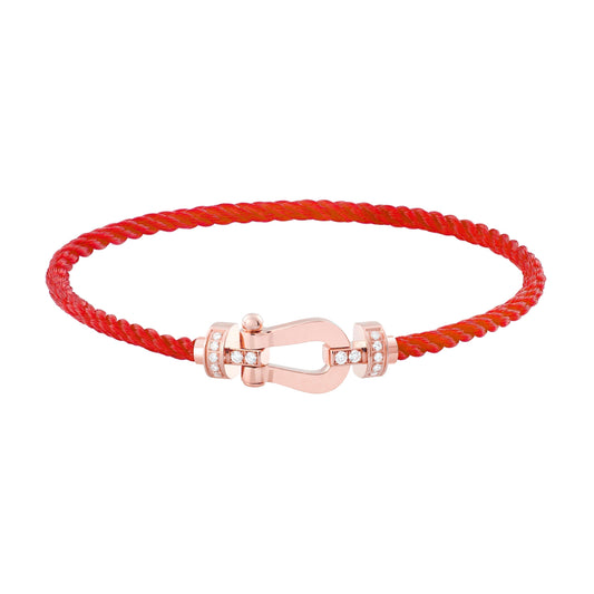 [Regalia Jewelry]FORCE 10 HALF DIAMOND PINK GOLD RED CORDERI LARGE AND MEDIUM MODEL
