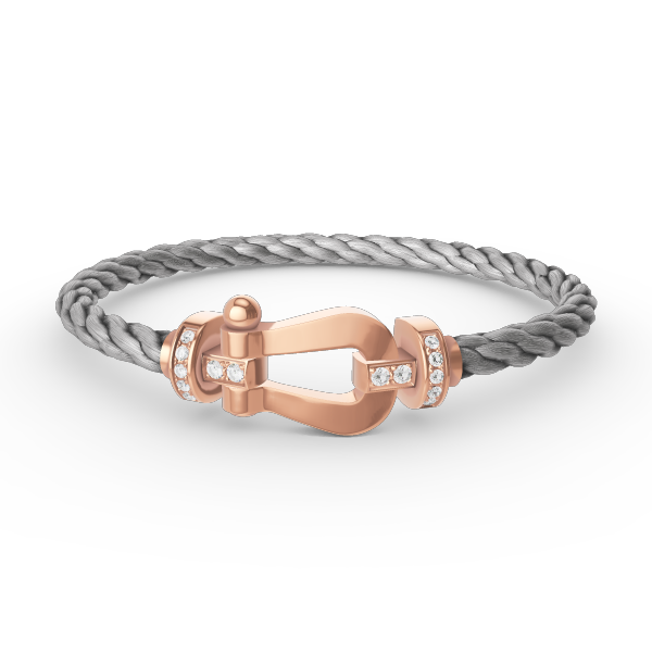 [Lumi Jewelry]FORCE LARGE HORSESHOE HALF DIAMOND BRACELET ROSE GOLD