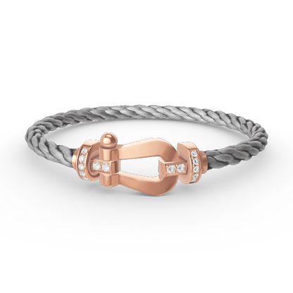[Lumi Jewelry]FORCE LARGE HORSESHOE HALF DIAMOND BRACELET ROSE GOLD