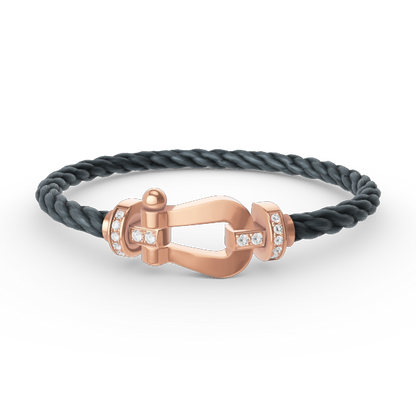[Regalia Jewelry]FORCE LARGE HORSESHOE HALF DIAMOND BRACELET ROSE GOLD
