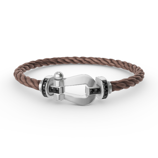 [Regalia Jewelry]FORCE LARGE HORSESHOE BLACK DIAMOND BRACELET SILVER