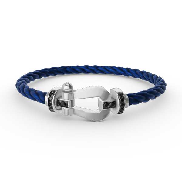 [Regalia Jewelry]FORCE LARGE HORSESHOE BLACK DIAMOND BRACELET SILVER