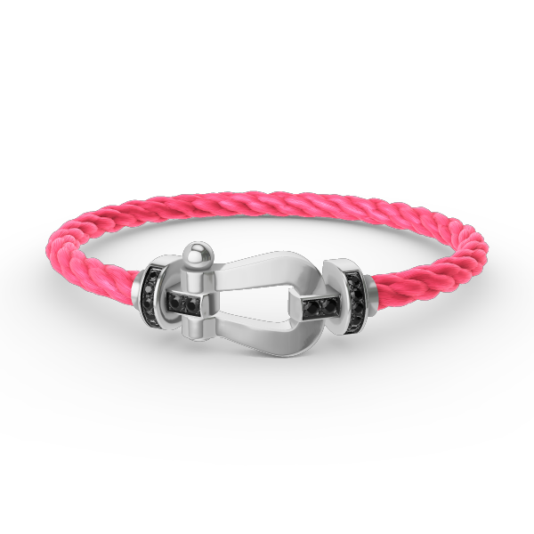 [Regalia Jewelry]FORCE LARGE HORSESHOE BLACK DIAMOND BRACELET SILVER