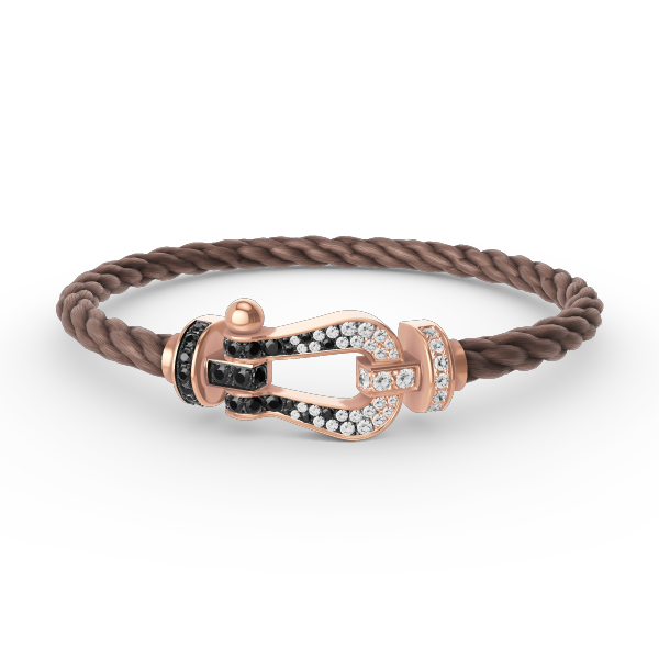 [Regalia Jewelry]FORCE LARGE HORSESHOE BLACK WHITE DIAMOND BRACELET ROSE GOLD
